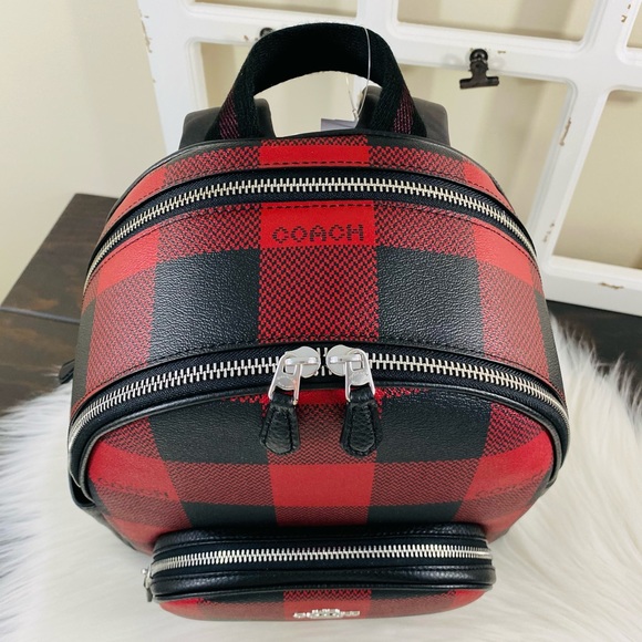 COACH Buffalo Plaid Court Backpack - Picture 3 of 16